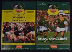 1994 South Africa Rugby Tour to NZ Programmes (2): Pair of large colourful issues for the Boks'