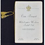 1967 Wolves celebration of promotion to Division 1 17 May 1967, Civic Banquet Menu & toast list (