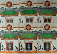 1949/1950 Wolverhampton Wanderers home match programmes to include Huddersfield Town, Liverpool,