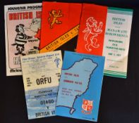 1977 British Lions Rugby Tour to NZ Programmes: Five issues from the Lions' games at Hawkes Bay,