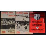 1977 British Lions Rugby Tour to NZ Programmes: Three issues from the Lions' games at Canterbury, NZ