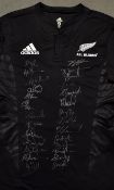 New Zealand All Black Players' Match-Prepared Rugby Jersey v England, 14 June 2008, signed by squad: