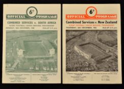 Early 1960's Combined Services v South Africa & New Zealand Programmes (2): a pair of Twickenham