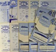 Collection of West Bromwich Albion home match reserve programmes to include 1957/58, 1958/59 (5),