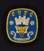 Carlisle United embroidered cloth blazer badge, blue/white and gold facing with lettering C.U.F.C.