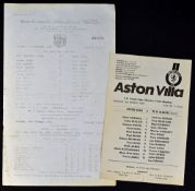 1979/1980 FA Youth Cup ¼ Final & Replay West Bromwich Albion v Aston Villa and return at Villa