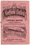 Pre-War 1920/21 Sheffield United v Huddersfield Town football programme dated 29 December 1920.