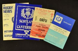 Scarce 1970 and 1975 Scotland Rugby tour to Australia/New Zealand programmes (4): incl the opening