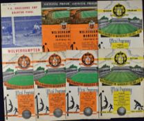 Selection of Wolverhampton Wanderers home match programmes to include 1947/1948 Bolton Wanderers,