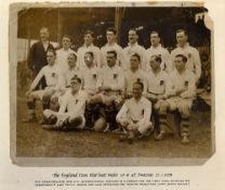 1928 Rugby Photograph, England v Wales at Swansea: Mounted and glazed in black frame, attractively-