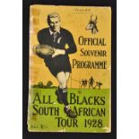 1928 New Zealand All Blacks to South Africa Pre-Rugby Tour Brochure: For this first-ever NZ tour