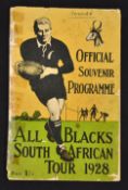 1928 New Zealand All Blacks to South Africa Pre-Rugby Tour Brochure: For this first-ever NZ tour