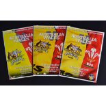 2012 Wales Rugby Tour of Australia Programmes (3): large colourful issues for the tests at Brisbane,