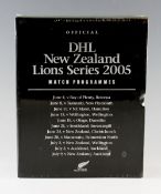 2005 British & Irish Lions in New Zealand boxed set of Rugby programmes: Official New Zealand RU set