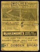 1935/1936 Wolverhampton Wanderers v Chelsea match programme dated 25 April 1936 at Molineux. Poor,