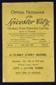 1946/1947 Leicester City v West Bromwich Albion match programme dated 26 April 1947. Fair.