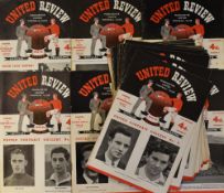 1955/56 Manchester United Championship season, full set of home football programmes nos. 1-21