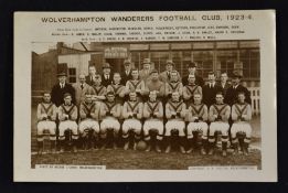 1923/24 Wolverhampton Wanderers Div. 3 (N) Champions team postcard by Paulton, players named. Good.