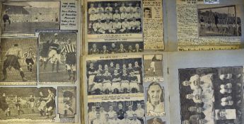 Large pre-war, generally 1932-1935 Wolverhampton Wanderers scrapbooks containing match reports/
