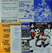 Wolverhampton Wanderers away match friendly programmes to include 1974 Bournemouth, 1975 Leicester