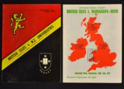 1971 British Lions Rugby Programmes (2): v N.Z Universities (Barry John's 'ghost' try) at Wellington