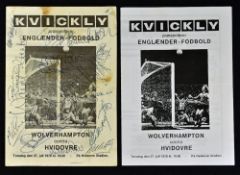 1978 Tour match programme Hvidovre v Wolverhampton Wanderers in Copenhagen 27 July 1978, fully