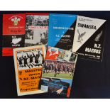 1982 New Zealand Maori Tour to Wales Rugby Programmes (6): v Cardiff, v Maesteg, v Swansea, v