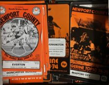 Collection of Newport County home football programmes from 1970s and 1980s with a good variety of