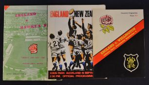 England in New Zealand Rugby Programmes (3): 1963 v Hawkes Bay, 1973 v Wellington and v NZ, whom