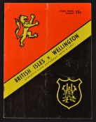 1971 British Lions v Wellington Rugby Programme: Usual issue with fold & slight wear & a little