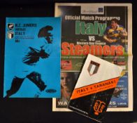 Italy in New Zealand Rugby Programmes (3): v Taranaki (grubby), NZ Juniors and v 1980; and,