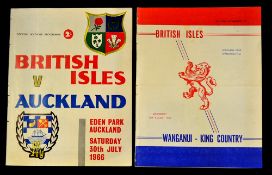 1966 British Lions Rugby Tour to NZ Programmes: Pair of large issues from the Lions' games against