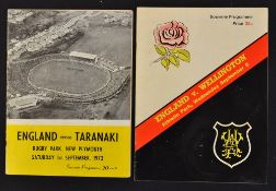 1973 England Rugby tour to New Zealand Programmes (2): Issues for the games at Taranaki and at