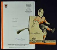 1949 Stan Cullis & Billy Wright civic banquet menu & toast list with player histories, seating