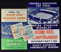 1960 FA Cup Final Wolverhampton Wanderers v Blackburn Rovers match programme, Daily Express Cup