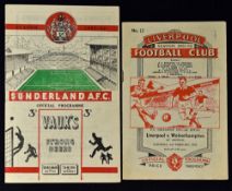 1951/952 Wolverhampton Wanderers away match programmes v Liverpool (FA Cup - 61,905 record