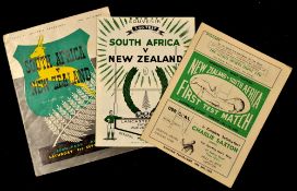 1956 New Zealand v South Africa Rugby Programmes (3): Issues from the 1st, 3rd and 4th tests of this