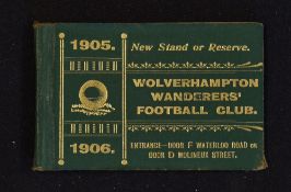 Very scarce 1905/06 Wolverhampton Wanderers season ticket complete with fixture lists, 2 match
