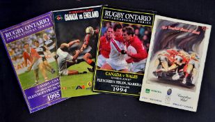 Selection of Canada Home Rugby Programmes from the 1990/2000's (4): Good quartet of chunky A5 issues