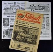 Scarce 1958/1959 European Cup match programme FC Shalke 04 v Wolverhampton Wanderers 18 November