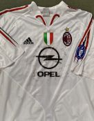 Kaká 2005 AC Milan Match Worn Football Shirt a white short sleeve adidas shirt, No22 and name to