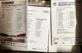 Collection of Wolverhampton Wanderers full season team sheets, homes and aways, also has media