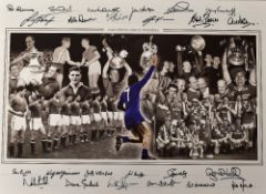 Manchester United Signed Print - A superbly illustrated print depicting famous moments throughout