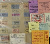 Selection of Rotherham Utd match tickets to include aways at 1964/65 Wolves (FAC), 1967/68 Aston