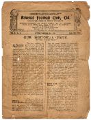 Pre-War 1920/21 Arsenal v Derby County football programme 13 October 1920. Poor, view to assess.