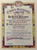 Bolton Wanderers 100th Anniversary Illuminated Certificate - the original scroll presented to Bolton