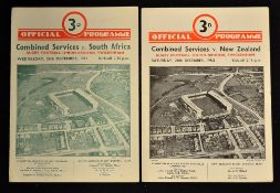 Early 1950's Combined Services v South Africa & New Zealand Rugby Programmes (2): a pair of