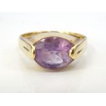 AMETHYST DRESS RING the oval cut amethyst approximately 2cts, on nine carat gold shank,