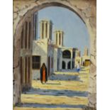 CONTINENTAL SCHOOL (late 20th century) North African street scenes, a pair, gouache on board,