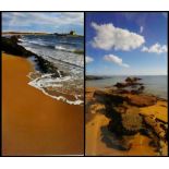 HAMISH STEWART two limited edition signed photographs of seascapes with labels to verso,